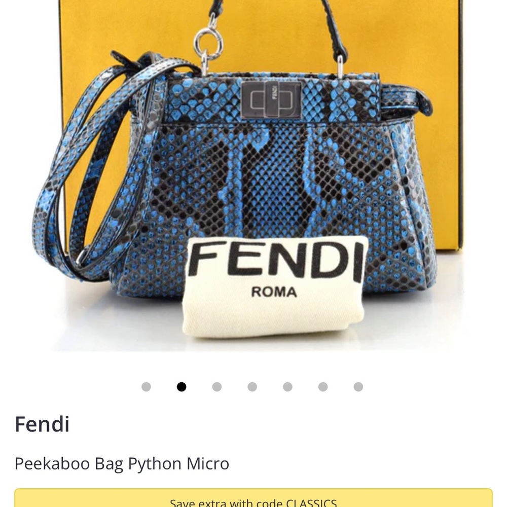 FENDI micro python leather lamb bag.